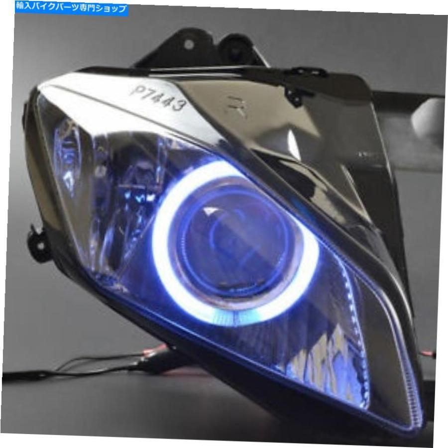 ヘッドライト ヤマハYZF R6 2006-2007のための1つの青い隠されたエンジェルアイヘッドライトアセンブリプロジェクター 1Set Blue HID Angel Eye Headlの画像