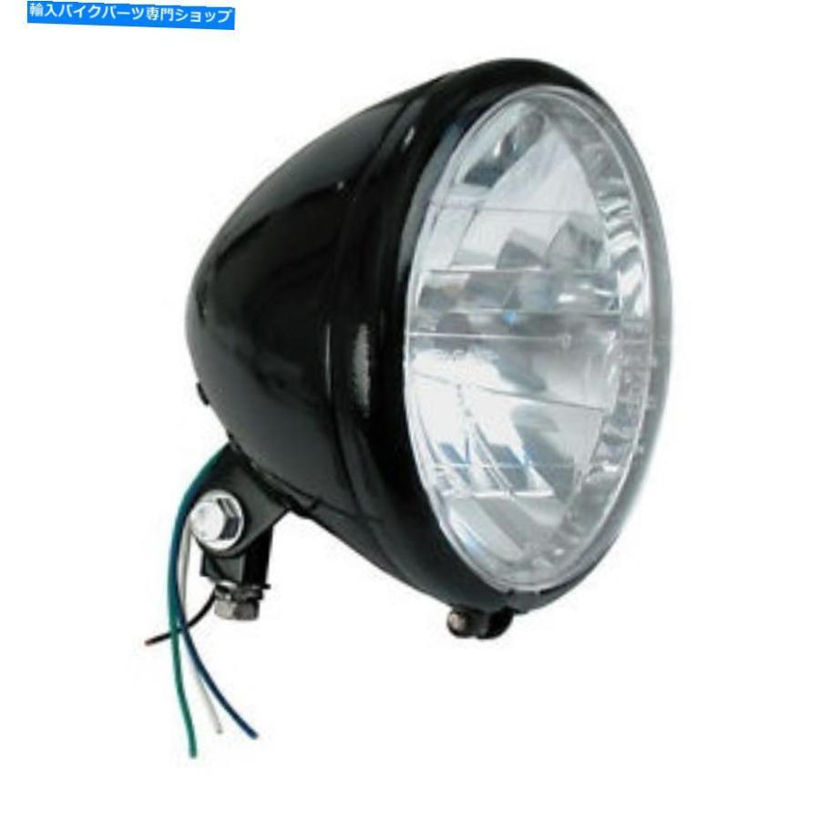ヘッドライト Headlight Prismic 6 1/2 \"ブラック、Harley - CertifiedのDavidson Headlight Prismic 6 1/2 \"" Black, for Harley - Davidson With E-C"