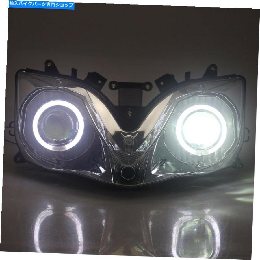 ヘッドライト プロジェクター組み立てホワイトエンジェルアイ全体のヘッドライトのホンダCBR 600 F4i 01-07 Projector Assembled White Angel Eye Ful