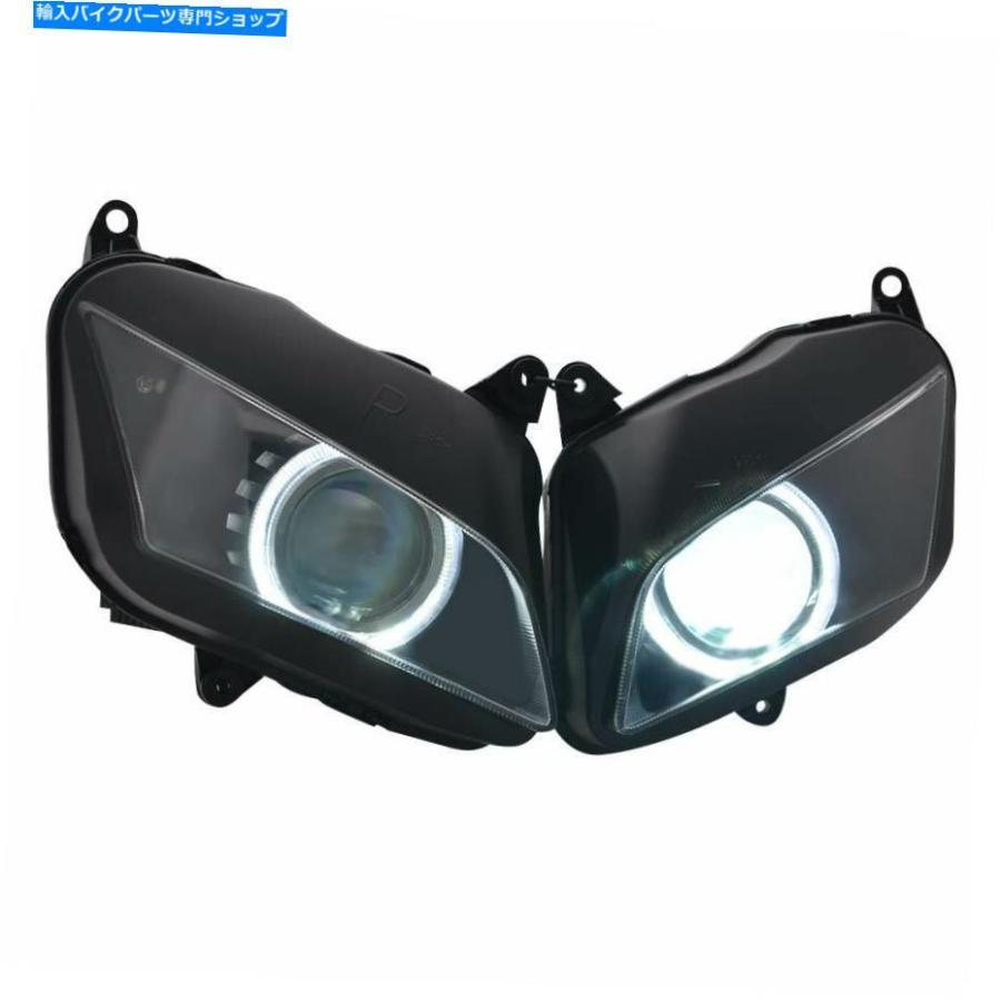 ヘッドライト ホワイトエンジェルアイヘッドライトHIDプロジェクターアセンブリのためのホンダCBR600RR 07-12 09 11 White Angel Eye Headlight HID P