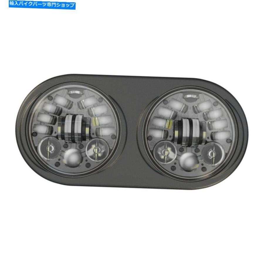 ヘッドライト JWスピーカー0553951ブラック5.75 "デュアルLEDスーペリアヘッドライト98-13ハーレーロードGLI JW Speaker 0553951 Black 5.75" Dual LE_1