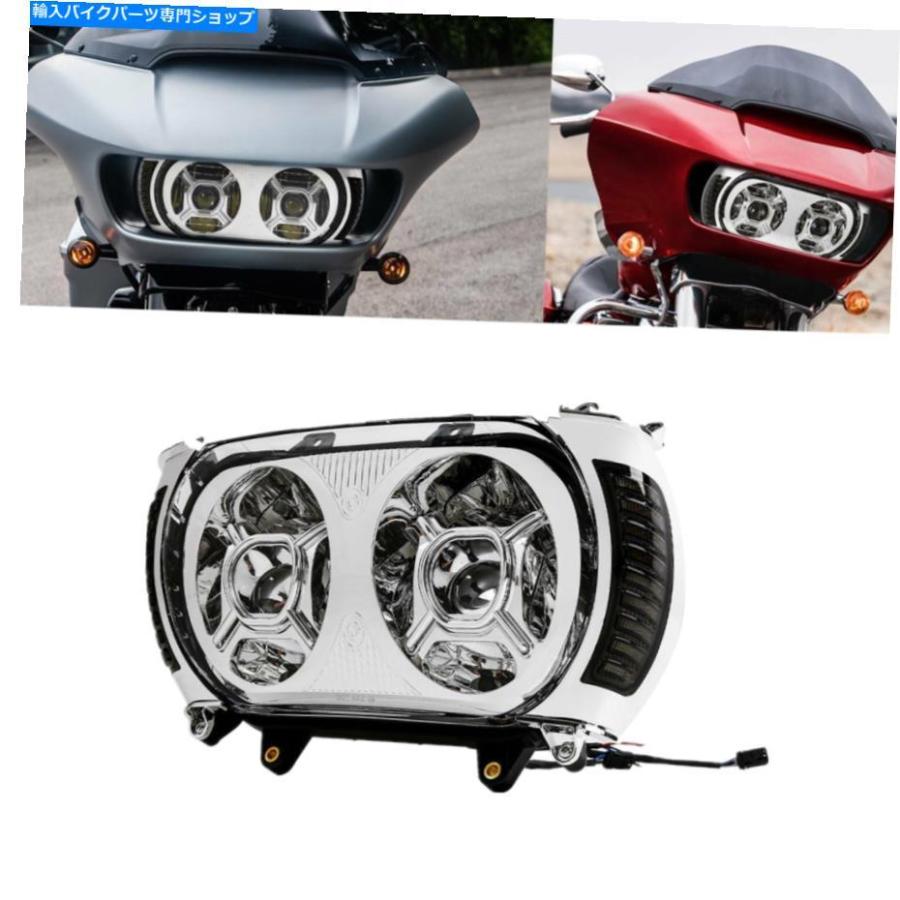 ヘッドライト ハーレーロードグライドFLTR 15-19のためのLEDデュアルヘッドライト＆回転信号サイドライト LED Dual Headlight \u0026 Turn Signal Side Lig