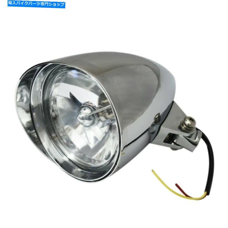 ヘッドライト ハローホンダスポーツスターダイナソフトチョッパーのためのChrome 6 \"ヘッドライト弾丸ランプ Chrome 6\"" Head Light Bullet Lamp For H"
