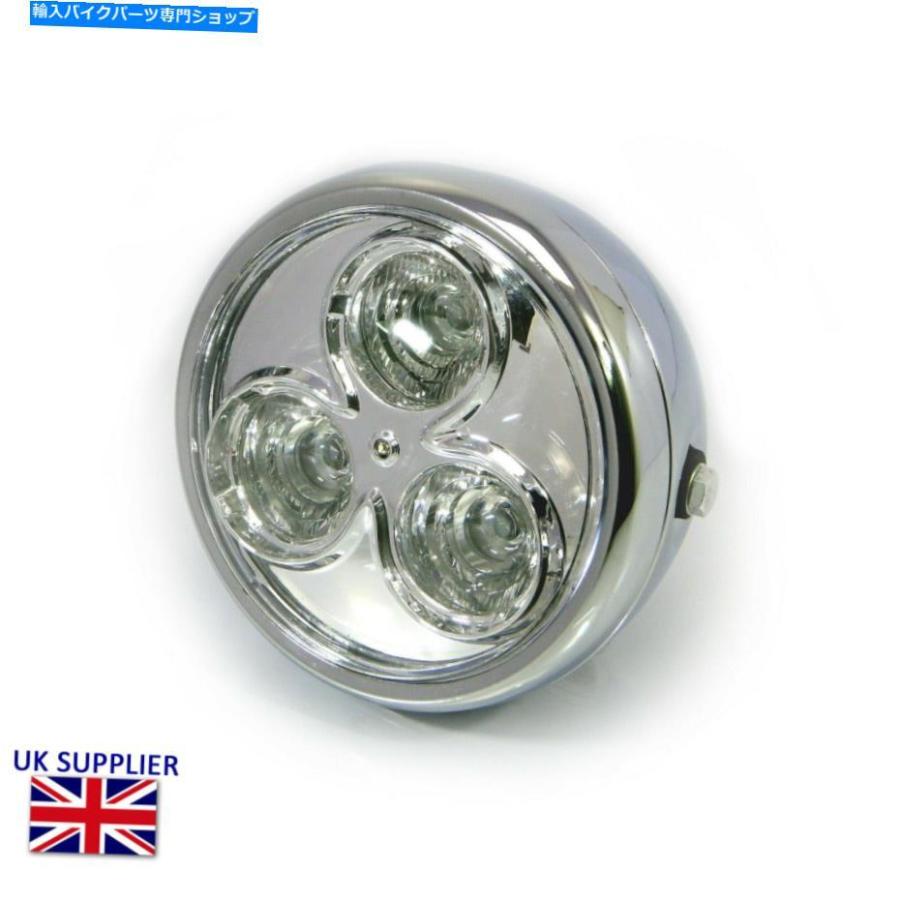 ヘッドライト ヤマハXJR 1200 1300レトロカスタムプロジェクトクロームスチール6 3/4 \"のLEDヘッドライト LED Headlight for Yamaha XJR 1200 1300 Re"