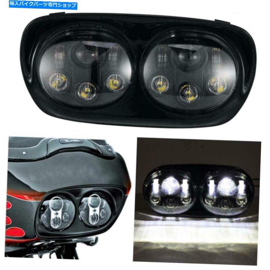 ヘッドライト ハーレーダビッドソンロードグライドEFI FLTRI 2004-2013のための二重LEDプロジェクターのヘッドライト Dual LED Projector Headlight F