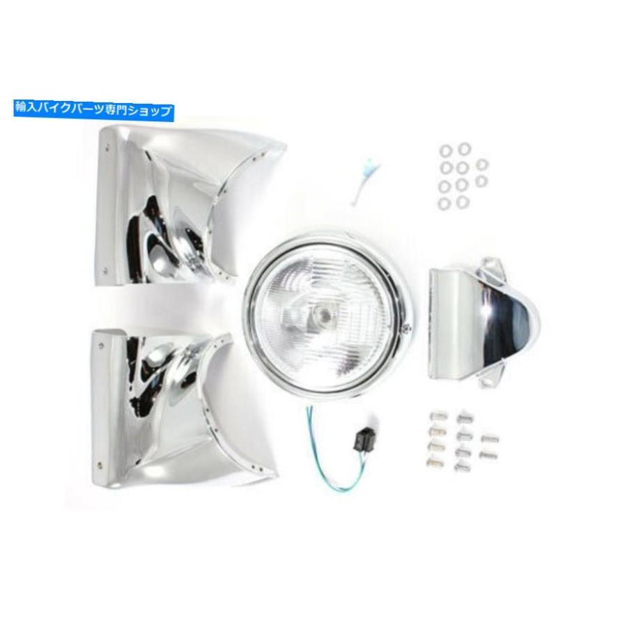 ヘッドライト 7 \"ヘッドランプカウルキットクロームFL 1960-1984 7\" Headlamp Cowl Kit Chrome FL 1960-1984の画像
