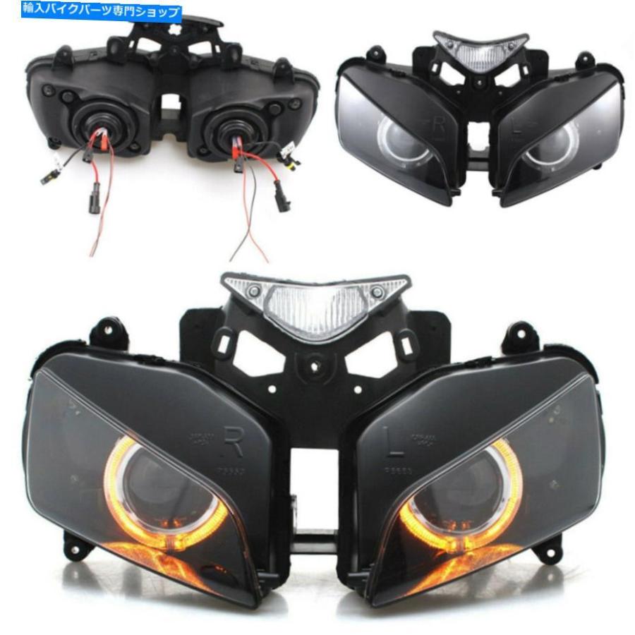 ヘッドライト プロジェクターフロントヘッドライトアセンブリ琥珀Angel Eyes Honda 04-2007のための赤い悪魔 Projector Front Headlight Assembly Amb