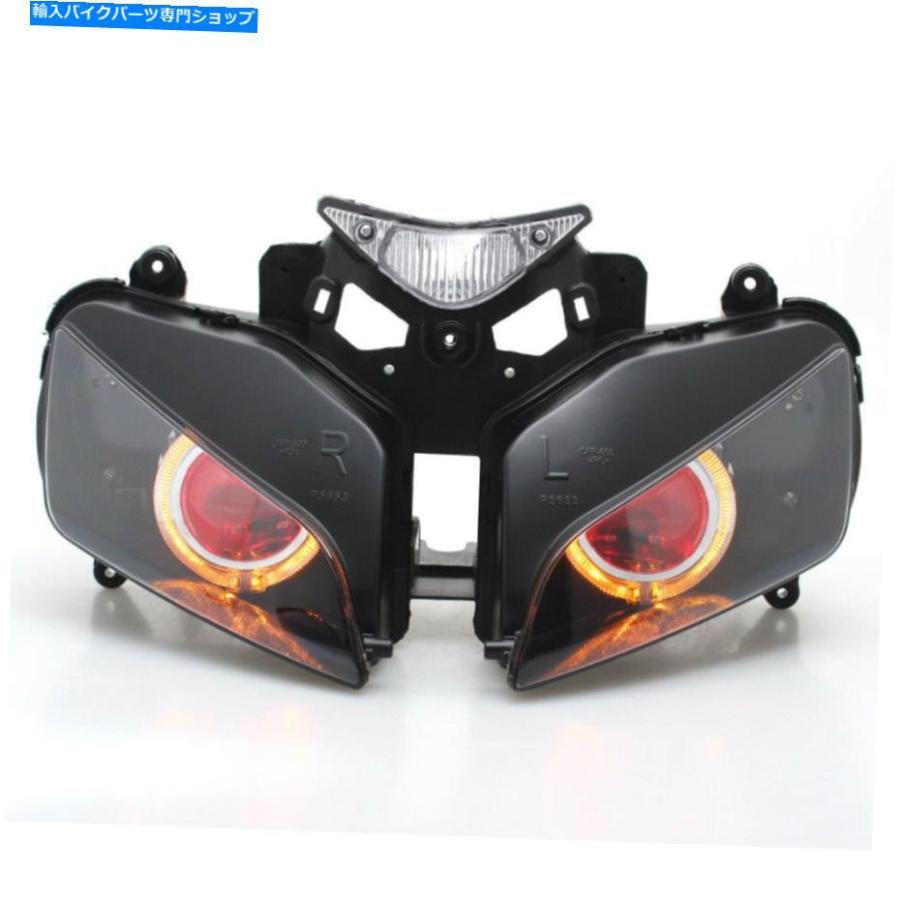 ヘッドライト プロジェクターフロントヘッドライトアセンブリ琥珀Angel Eyes Honda 04-2007のための赤い悪魔 Projector Front Headlight Assembly Ambの画像
