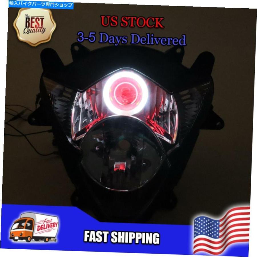 前照灯 NTフロントヘッドライトレッドエンジェルアイフィットSuzuki 2005-2006 GSXR1000 K5 A009 NT Front Headlight Red Angel Eye Fit for Su その他ライト-自動車