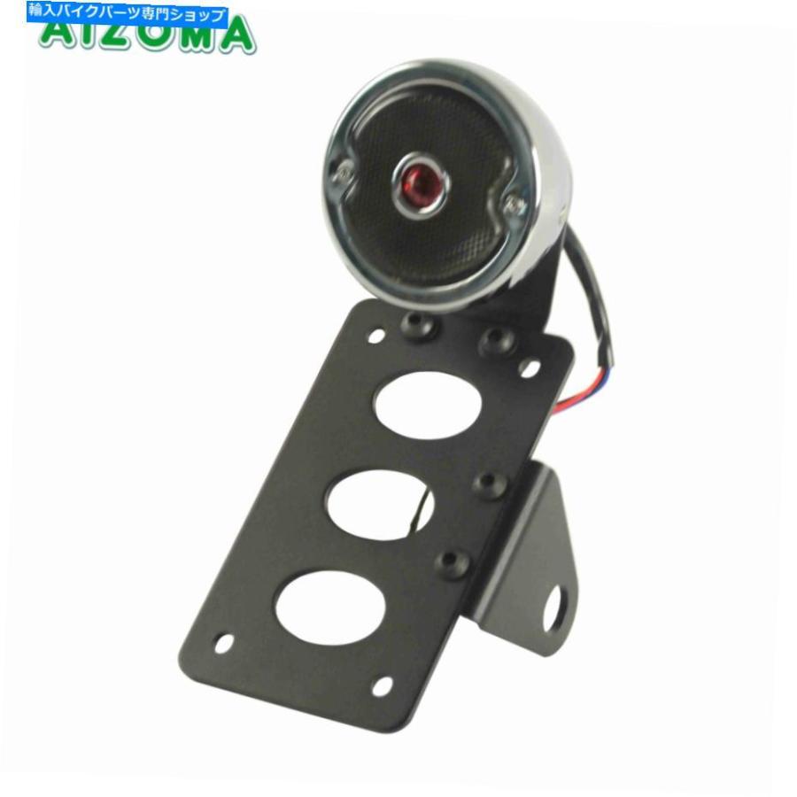 テールライト ツーリングDyna BobberのためのオートバイLED Taillightサイドマウントナンバープレートホルダー Motorcycle LED Taillight Side Mount_1