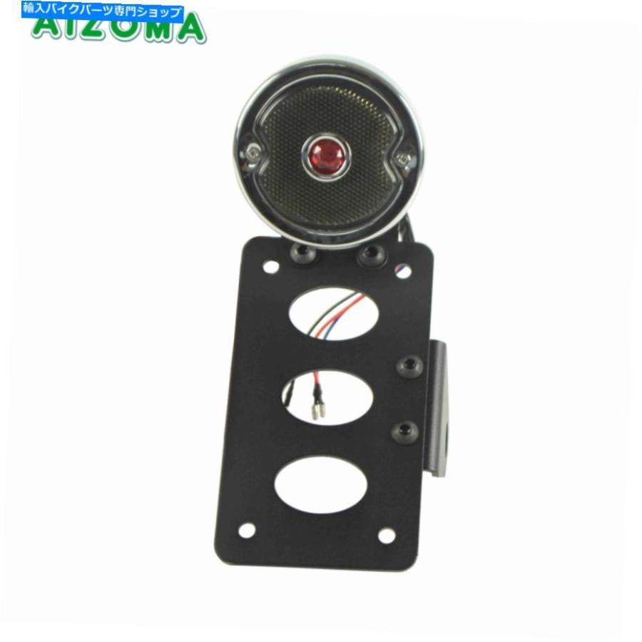 テールライト ツーリングDyna BobberのためのオートバイLED Taillightサイドマウントナンバープレートホルダー Motorcycle LED Taillight Side Mount_2