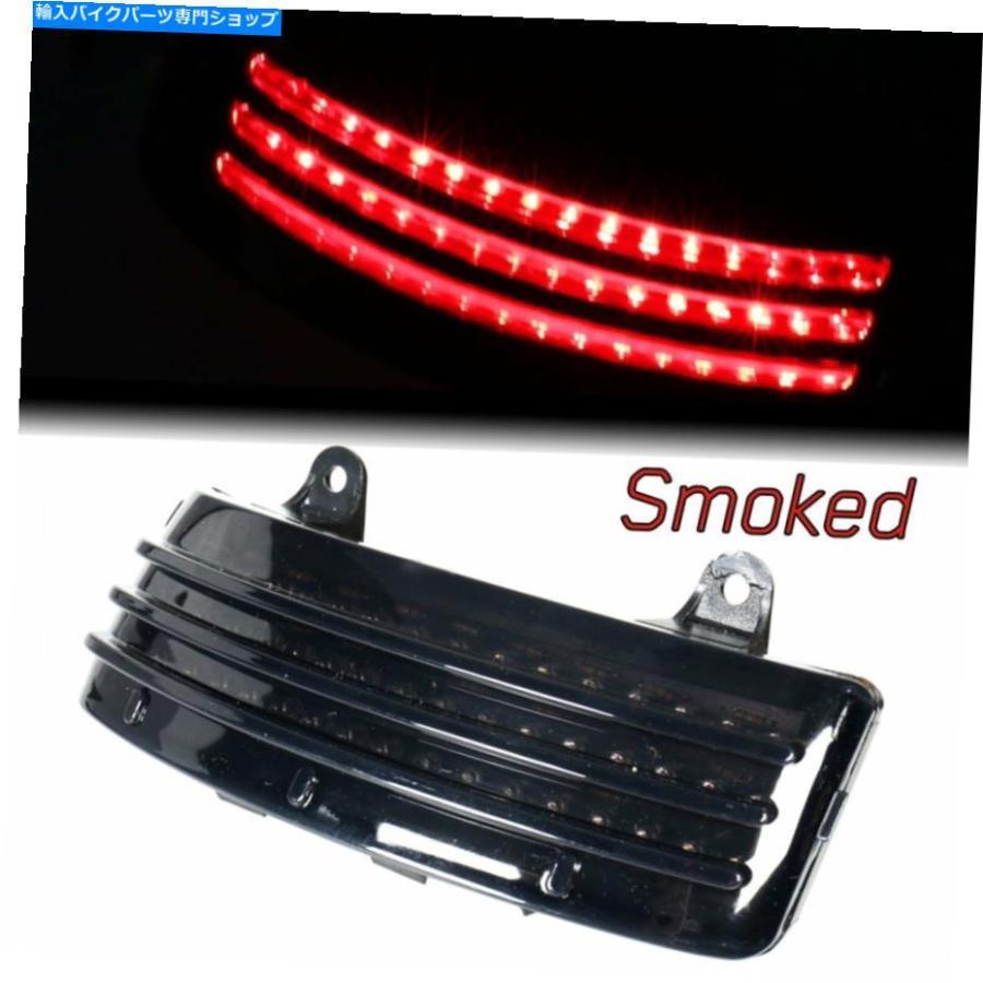 テールライト ハーレーロードグライド15-18のための煙TRI-BAR LEDリアテールブレーキフェンダーチップライト Smoke Tri-Bar LED Rear Tail Brake Fend