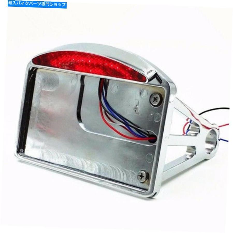 テールライト オートバイサイドマウントナンバープレートブラケットストップブレーキテールライトクルーザーカスタム Motorcycle Side Mount License