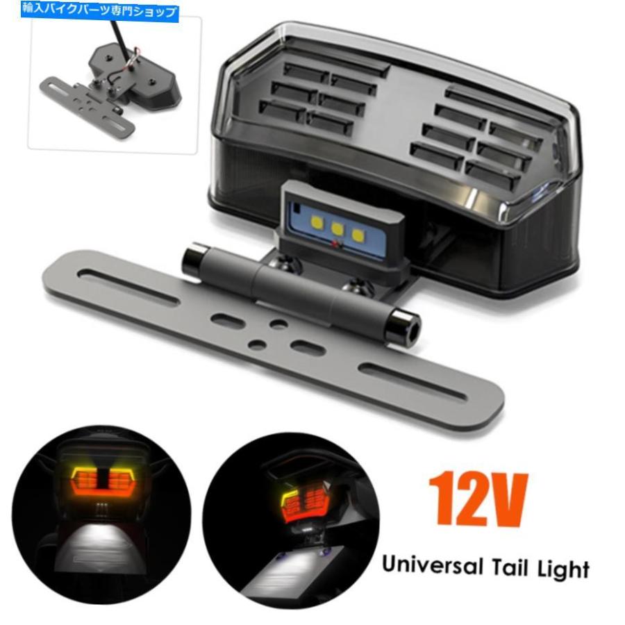 テールライト 12V LEDオートバイターンシグナルテールライトアセンブリカフェレーサーフェンダーエッジブレーキ 12V LED Motorcycle Turn Signals Tai