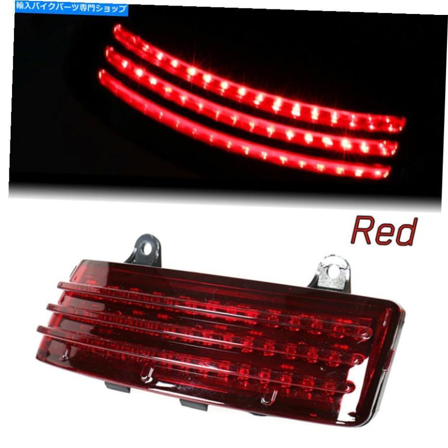 テールライト ハーレーストリートグライド14-18のための赤いトリバーLEDリアテールブレーキフェンダーチップライト Red Tri-Bar LED Rear Tail Brake