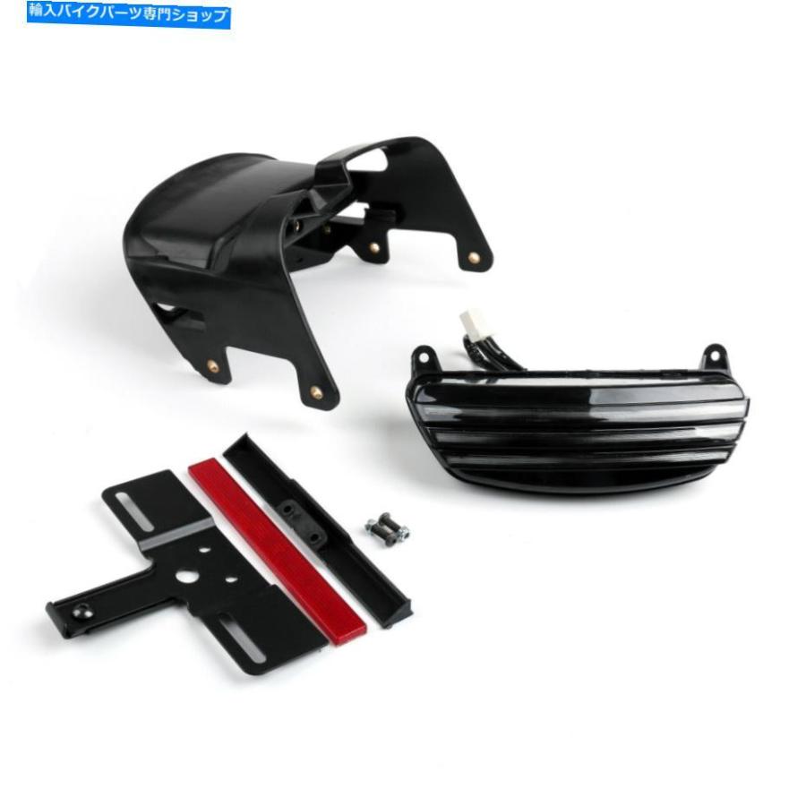 テールライト FXST FXSTC FXSTB Cのための赤いトリバーフェンダーLEDテールライトブラケット Red Tri-Bar Fender LED Tail Light Bracket For Softail