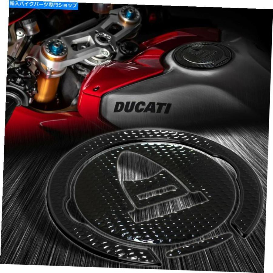 Gas Tank 4ピース穴あきブラックガスタンクパッド+燃料キャップカバーパニグレ1299 / S 959/899 /モンスター 4PC