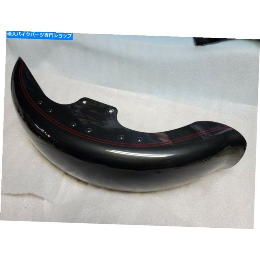 Front Fender ニューブラックパールフロントフェンダーハーリーファットボーイFLSTFバーグストライプOEMファクトリーペイント！ New Black Pearl Fronの画像