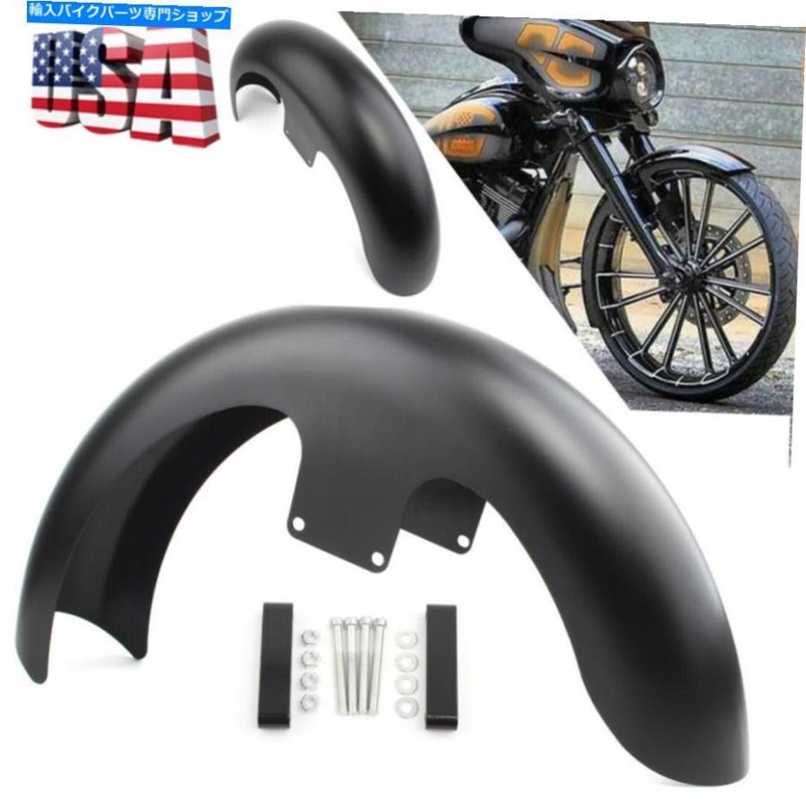 Front Fender 21 \"ハーレイのブラックフロントフェンダーのためのブラックフロントフェンダーアメリカ 21\" Wrap Black Front Fender For Harley Touri