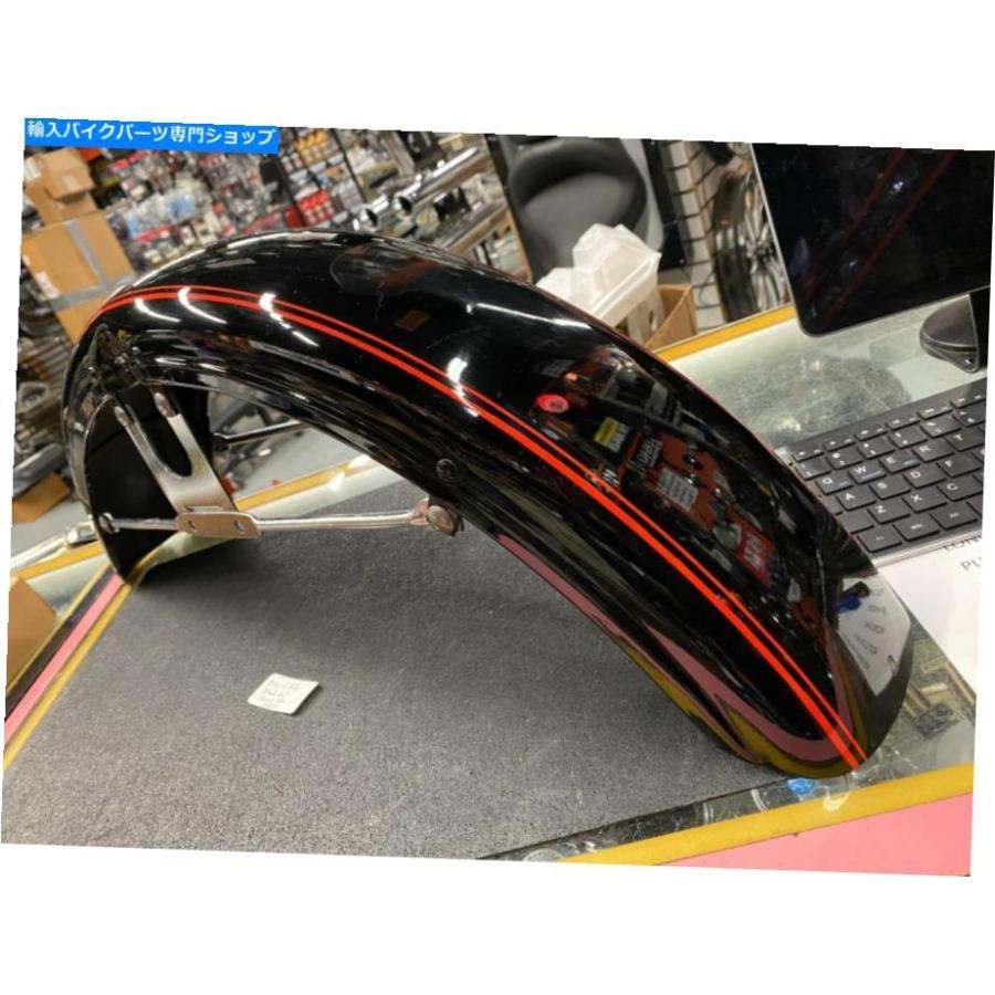 Front Fender ノースフロントフェンダーハーリーシャベルヘッドFX OEMオリジナルペイントブラックレッドピンアイアンヘッド NOS Front Fender Harley