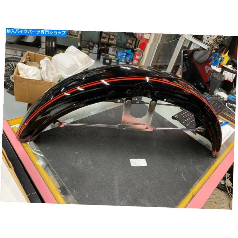 Front Fender ノースフロントフェンダーハーリーシャベルヘッドFX OEMオリジナルペイントブラックレッドピンアイアンヘッド NOS Front Fender Harleyの画像