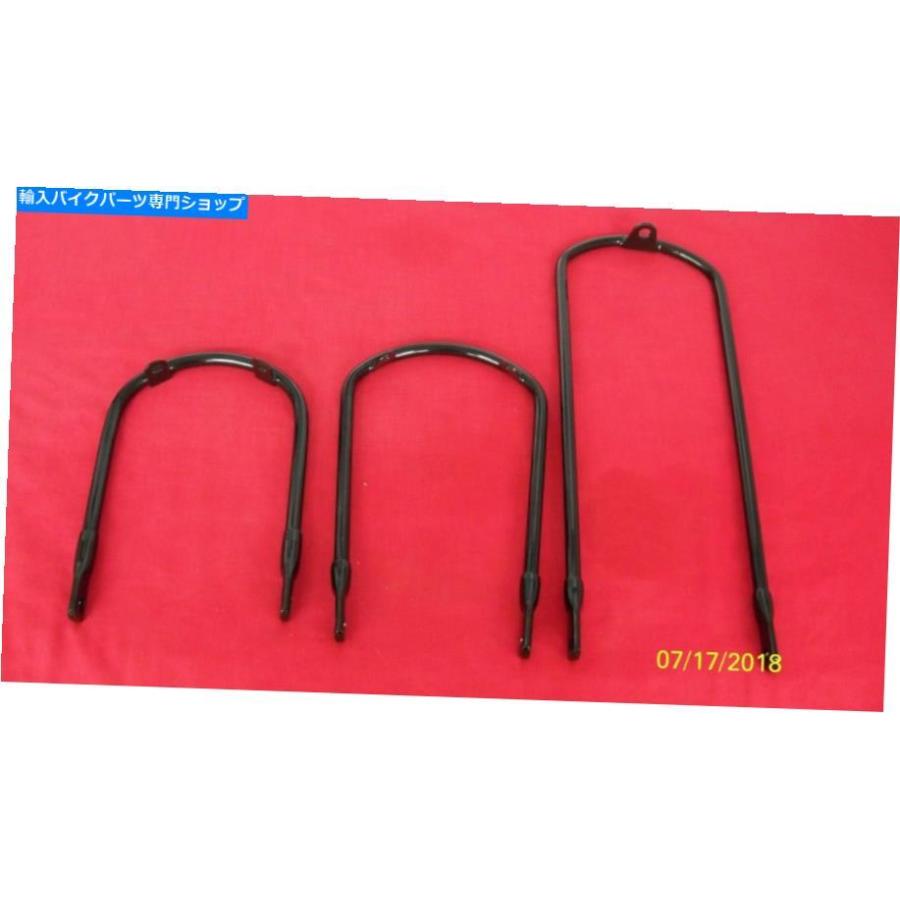 Front Fender 66-68 Triumph 500 650ニューブラックフロントフェンダーステイセット97-1681 / 1683/1678連合王国 66-68 TRIUMPH 500 650 NEW BLACK FR