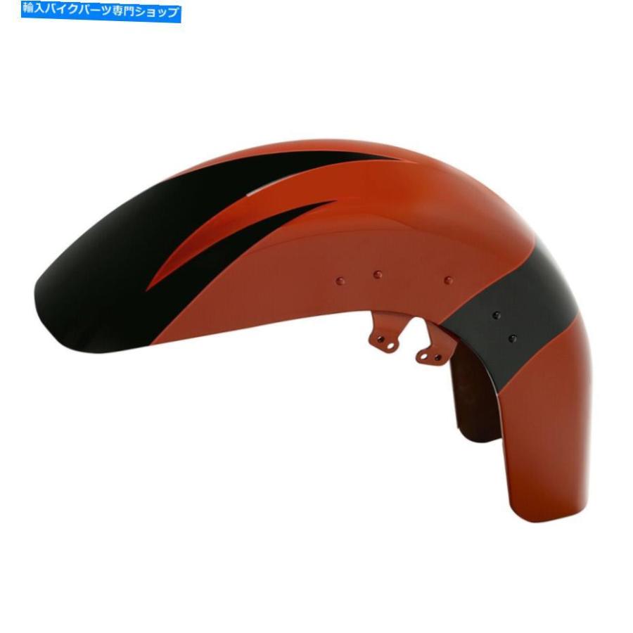 Front Fender フロントフェンダーフィットハーレーCVOストリートグライド2017サンバーストオレンジ/スターファイヤーブラック Front Fender Fit For H 車、バイク、自転車-バイク