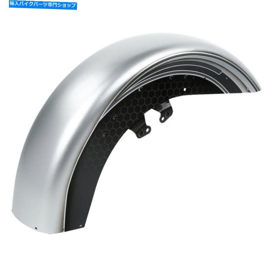 Front Fender CVOストリートロードグライド18シルバー/ブラックハニカムフェード14-21 Front Fender Fit For CVO Street Road Glide 18 Silver/Black_2