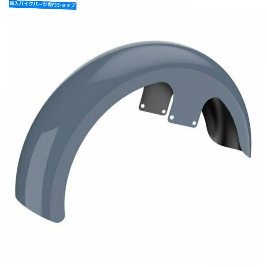 Front Fender ガンシップグレー21 \"ラッパーハガフロントフェンダーフィット86-20ハーレーフランツーリング Gunship Gray 21\" Reveal Wrapper Huggerの画像