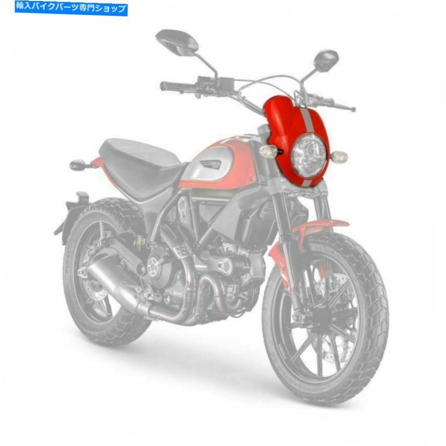 Front Fender ピラミッドドゥカティレッドノーズカウルフェアリングドゥカティスクランブラicon 15-20 250000F PYRAMID DUCATI RED FRONT NOSE COWL F