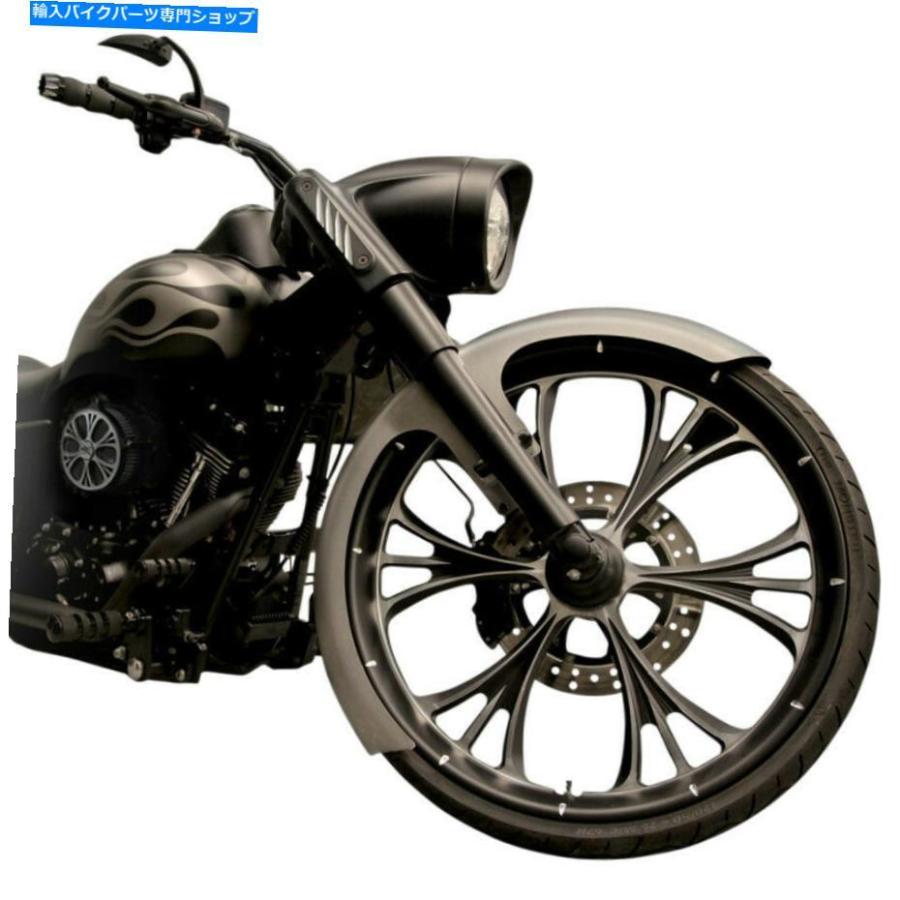 Front Fender RC部品フロント26インチフェンダースタンプスチールキットW /クロムブラケットハーレー94-13 RC Components Front 26\" Fender Stamped S