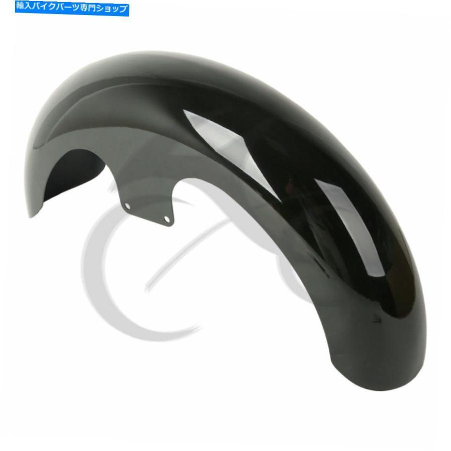 Front Fender 塗られた黒23 \"ハーリーツーリングロードキングロードグライドのためのフロントフェンダーフィット Painted Black 23\" Wrap Front Fende