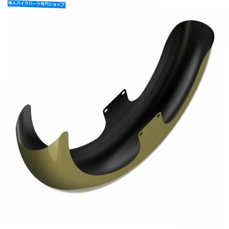 Front Fender オリーブゴールド21 \"86-20ハーリーツーリングのためのラッパーハガフロントフェンダー Olive Gold 21\" Reveal Wrapper Hugger Front Feの画像