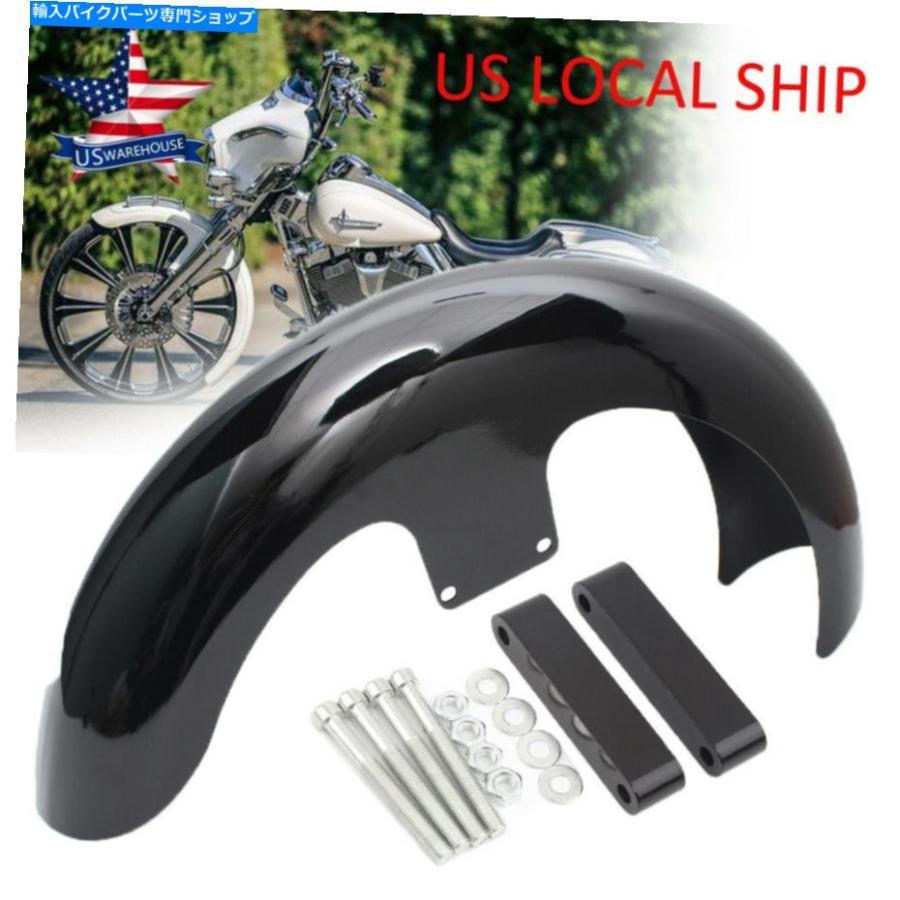 Front Fender 21 \"ハーレーツーリングストリートグライドバッグヴィッビスブラックのためのラップホイールフロントフェンダー 21\" Wrap Wheel Front F