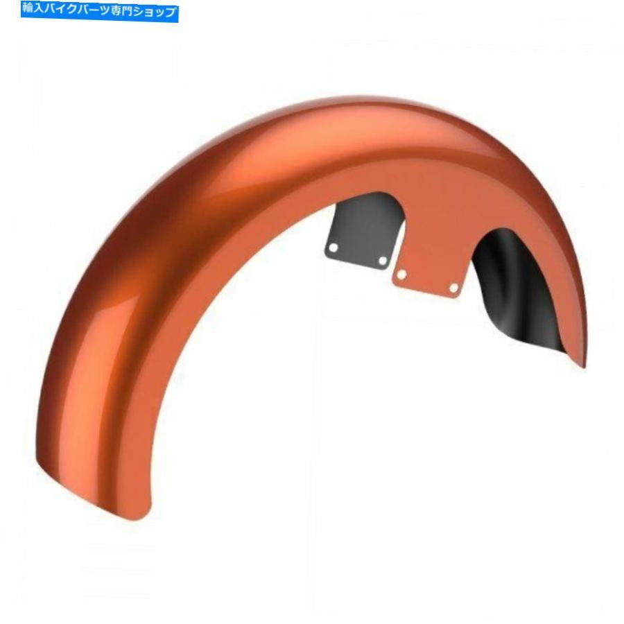 Front Fender 焦げたオレンジ21 \"ラッパーハガフロントフェンダーフィット86-20ハーレーツーリング Scorched Orange 21\" Reveal Wrapper Hugger Frontの画像