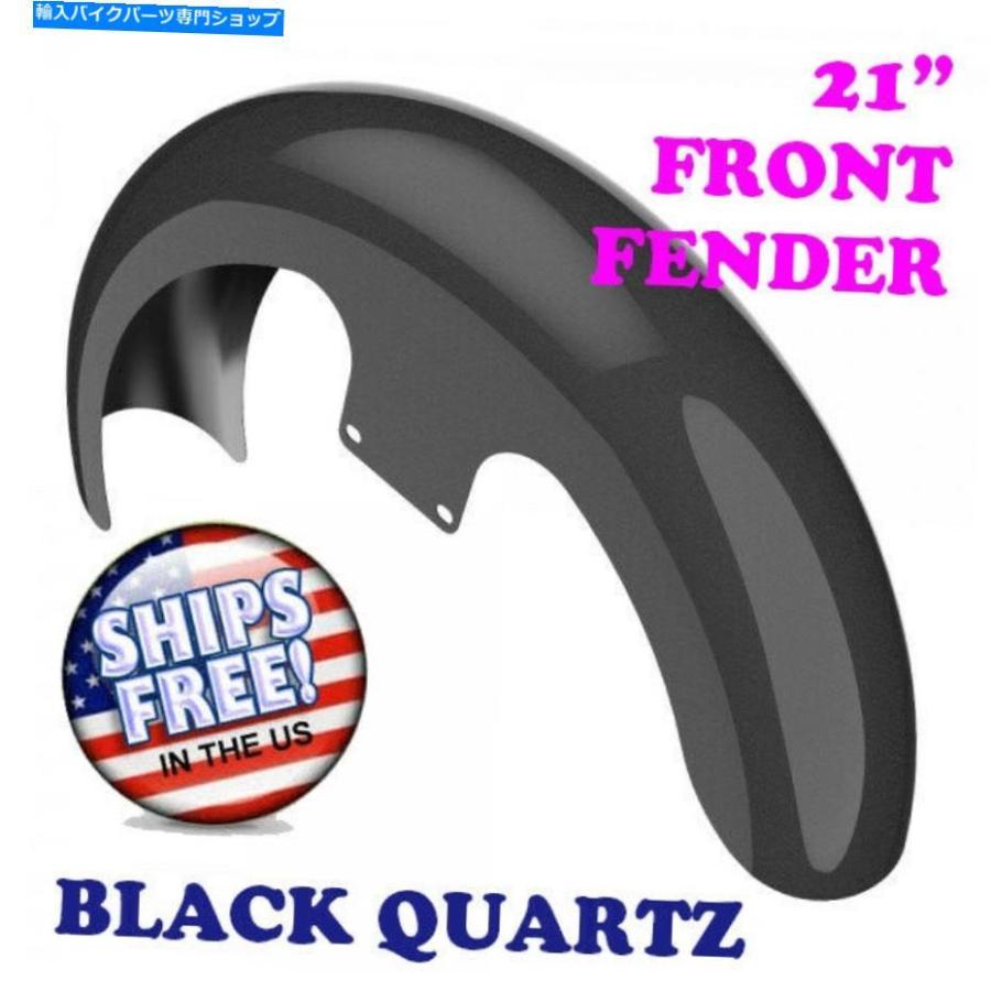 Front Fender ブラッククォーツ21 \"86-20ハーレーフルツーリングのためのラッパーハガフロントフェンダー Black Quartz 21\" Reveal Wrapper Hugger Fr