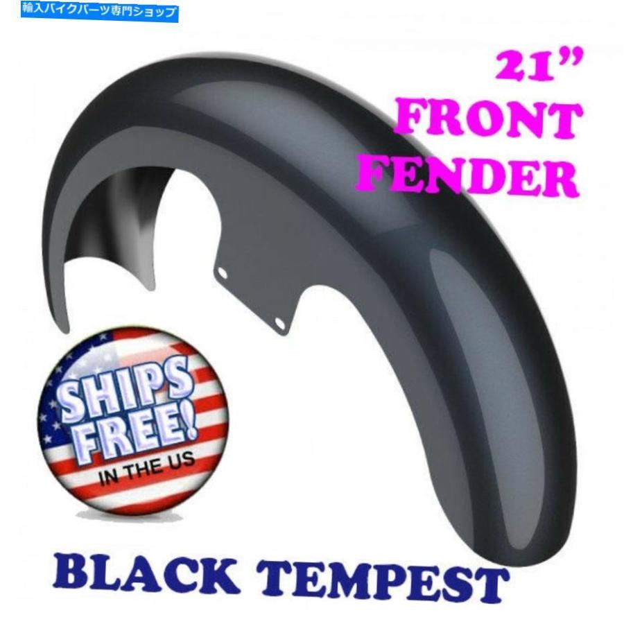 Front Fender AdvanBlack Black Tempest 21 \"86-20ハーリーのラッパーハガフロントフェンダー Advanblack Black Tempest 21\" Reveal Wrapper Hugger F