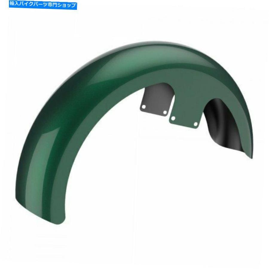 Front Fender ディープジェイドパール21 \"ラッパーハガフロントフェンダーフィット86-20ハーリー Deep Jade Pearl 21\" Reveal Wrapper Hugger Front Fの画像