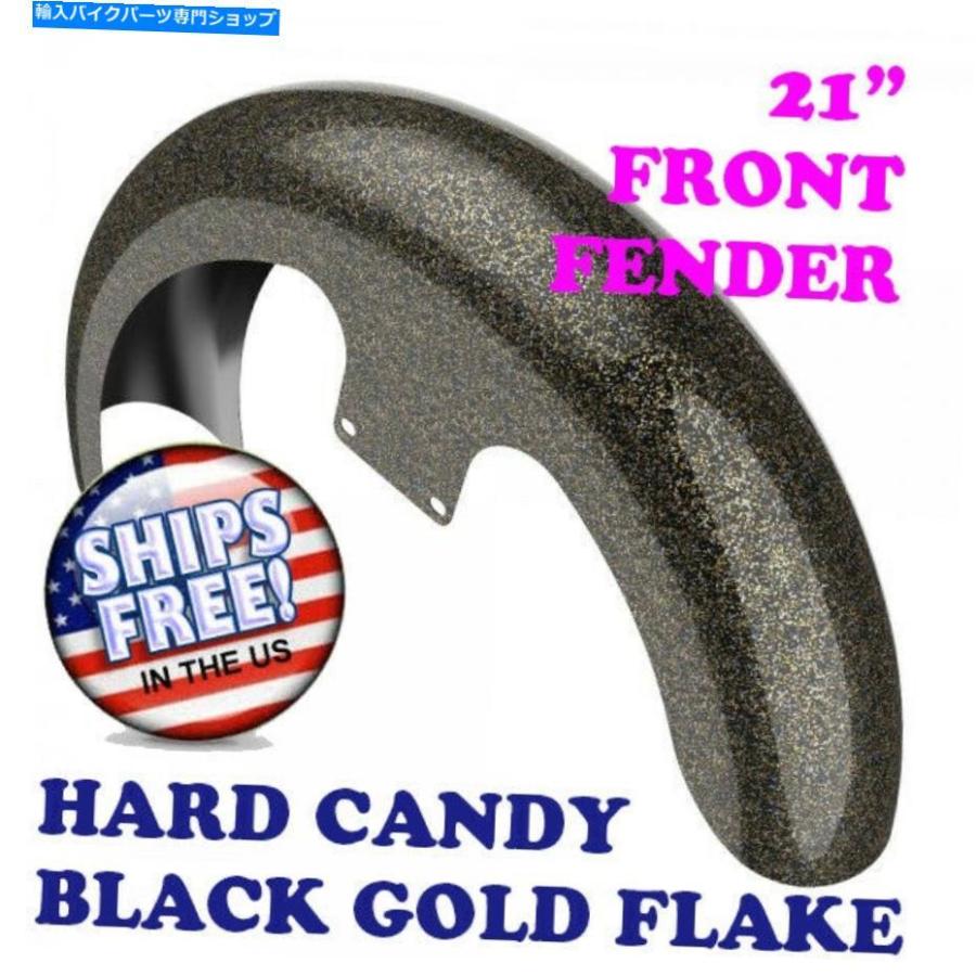 Front Fender ハードキャンディブラックゴールドフレーク21 