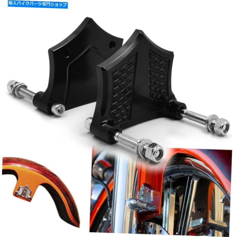Front Fender 0.89 \"フロントフェンダーブラケットスペーサーブラック用21\""ハーリーツーリング2014-2019 0.89\"" Front Fender Brackets Spacers Black"