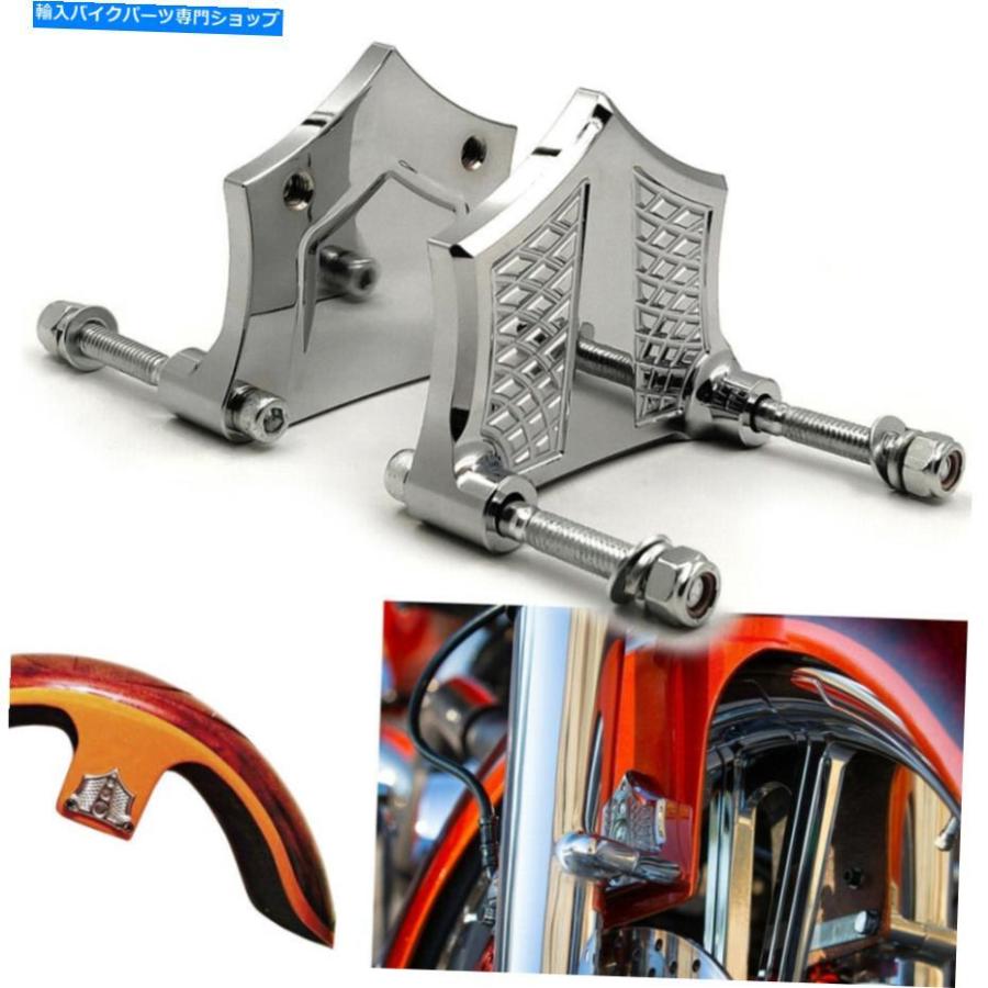 Front Fender CNC 0.89 \"22.6mmフロントフェンダースペーサーライザーマッドガードブラケット2014-2019ハーリー CNC 0.89\"" 22.6mm Front Fender Space"