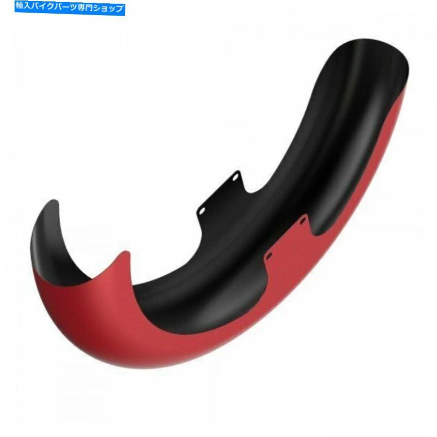 Front Fender 邪悪な赤いデニム21 \"86-20ハーレーツーリングのためのラッパーハガフロントフェンダー Wicked Red Denim 21\" Reveal Wrapper Hugger Frの画像