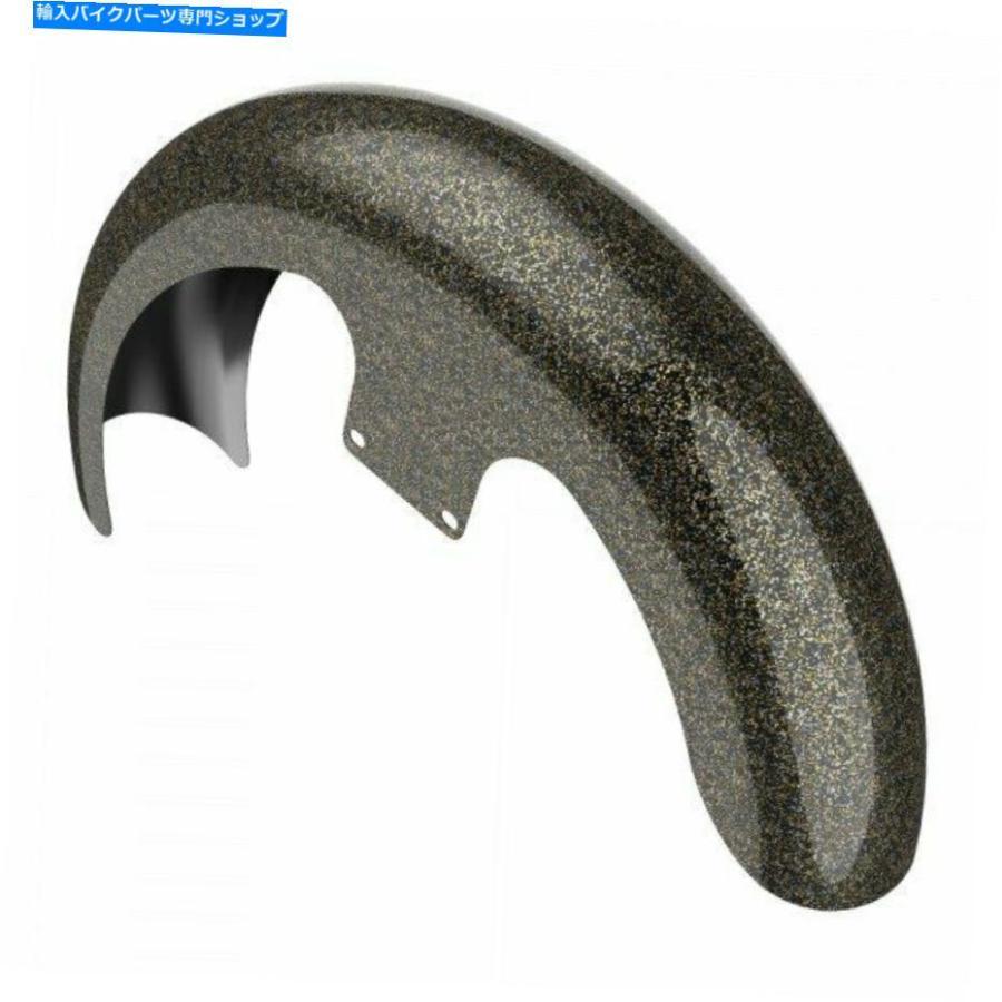 Front Fender ハードキャンディブラックゴールドフレーク21 \"ラッパーハガフロントフェンダーフィット86-20ハーレー Hard Candy Black Gold Flake 21\"""