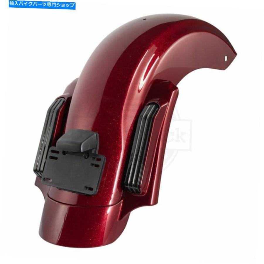 Rear Fender ハードキャンディホットロッドレッドフレークCVOリアフェンダーシステムフィット14-20ハーリーツーリング Hard Candy Hot Rod Red Flake