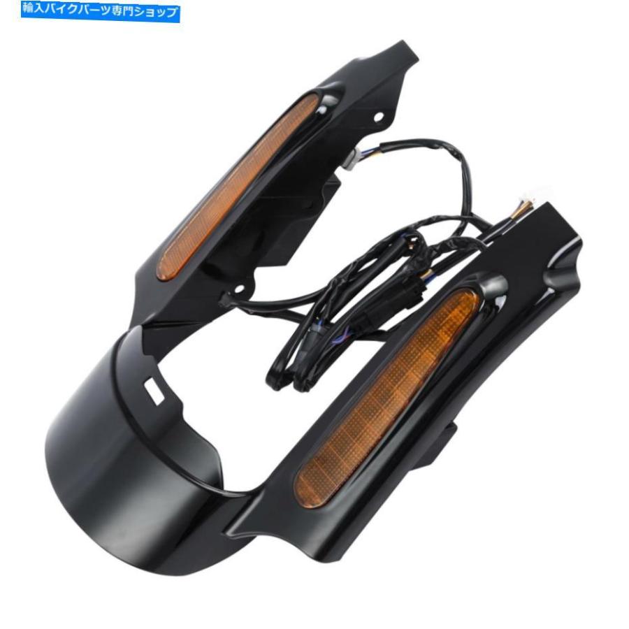 Rear Fender ハーレーツーリングのためのリアフェンダーの延長筋膜LEDライトオレンジレンズ2009-13 Rear Fender Extension Fascia LED Light Orange L