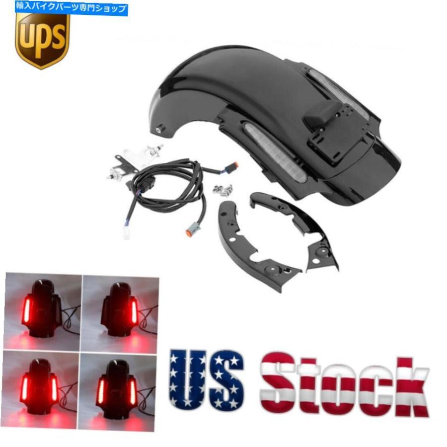 Rear Fender LED CVOスタイルリアフェンダーシステムw /ワイヤーハーネスフィットハーレーツーリング2009-13 LED CVO Style Rear Fender System w/ Wi バイク-外装パーツ