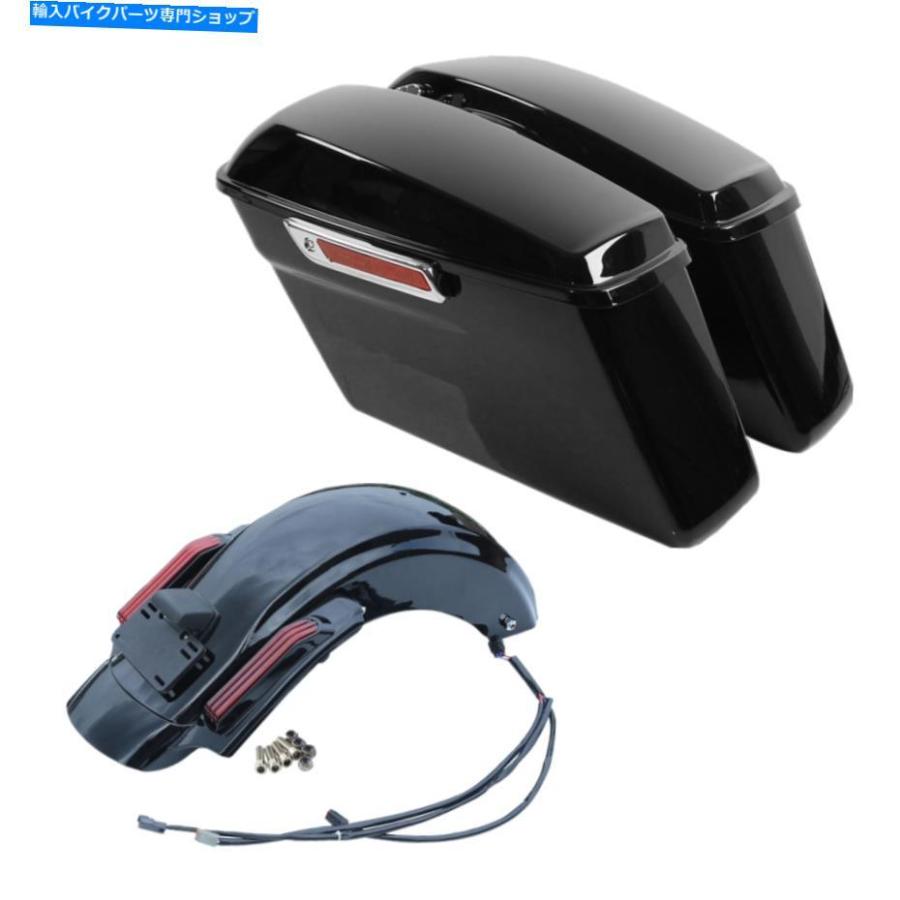 Rear Fender ブラックサドルバッグリアフェンダーフィットハーレーロードストリートグライド14-20 CVO Black Saddlebags Rear Fender Fit For Harley