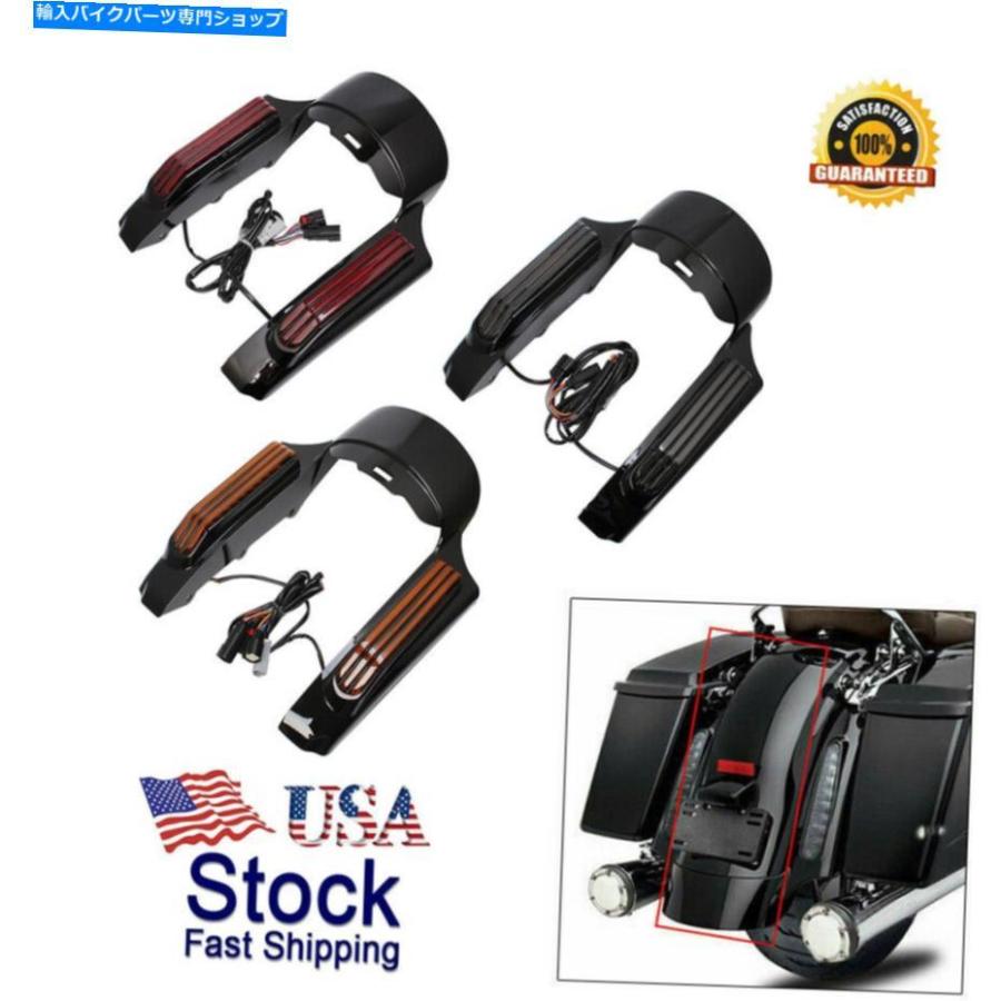 Rear Fender リアフェンダー筋肉LEDライトフィットハーレーツーリングロードキングFLHRストリートグライドBF Rear Fender Fascia LED Light Fits Harl