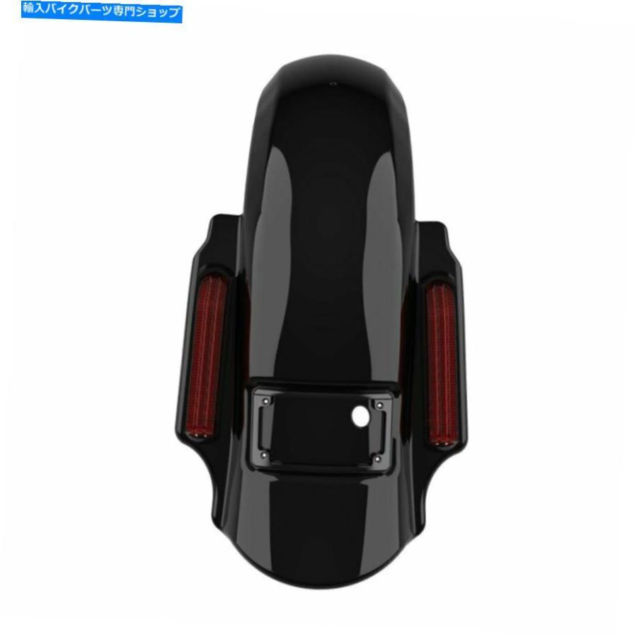 Rear Fender 鮮やかな黒の支配者の伸縮された後部フェンダーのハーレーツーリング09-13 Vivid Black Dominator Stretched Rear Fender For Harley Tou