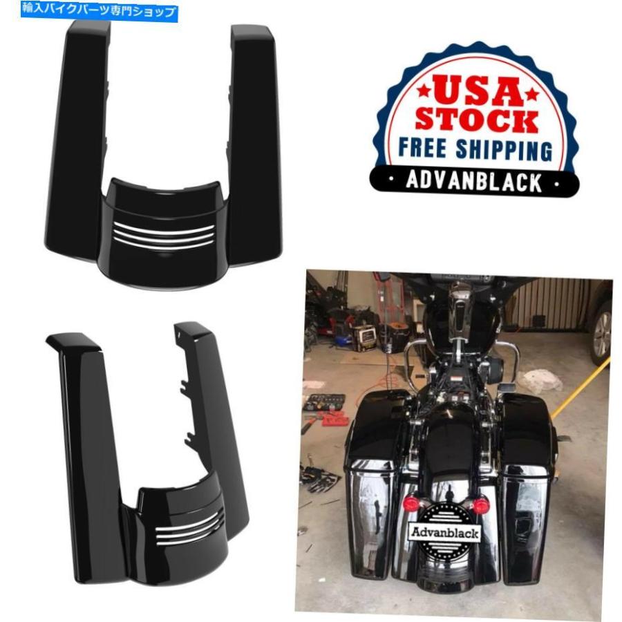 Rear Fender 2009+ハーリーのためのAdvan Dual Cuntの鮮やかな黒の伸縮されたリアフェンダー拡張 Advan Dual Uncut Vivid black Stretched Rear Fende